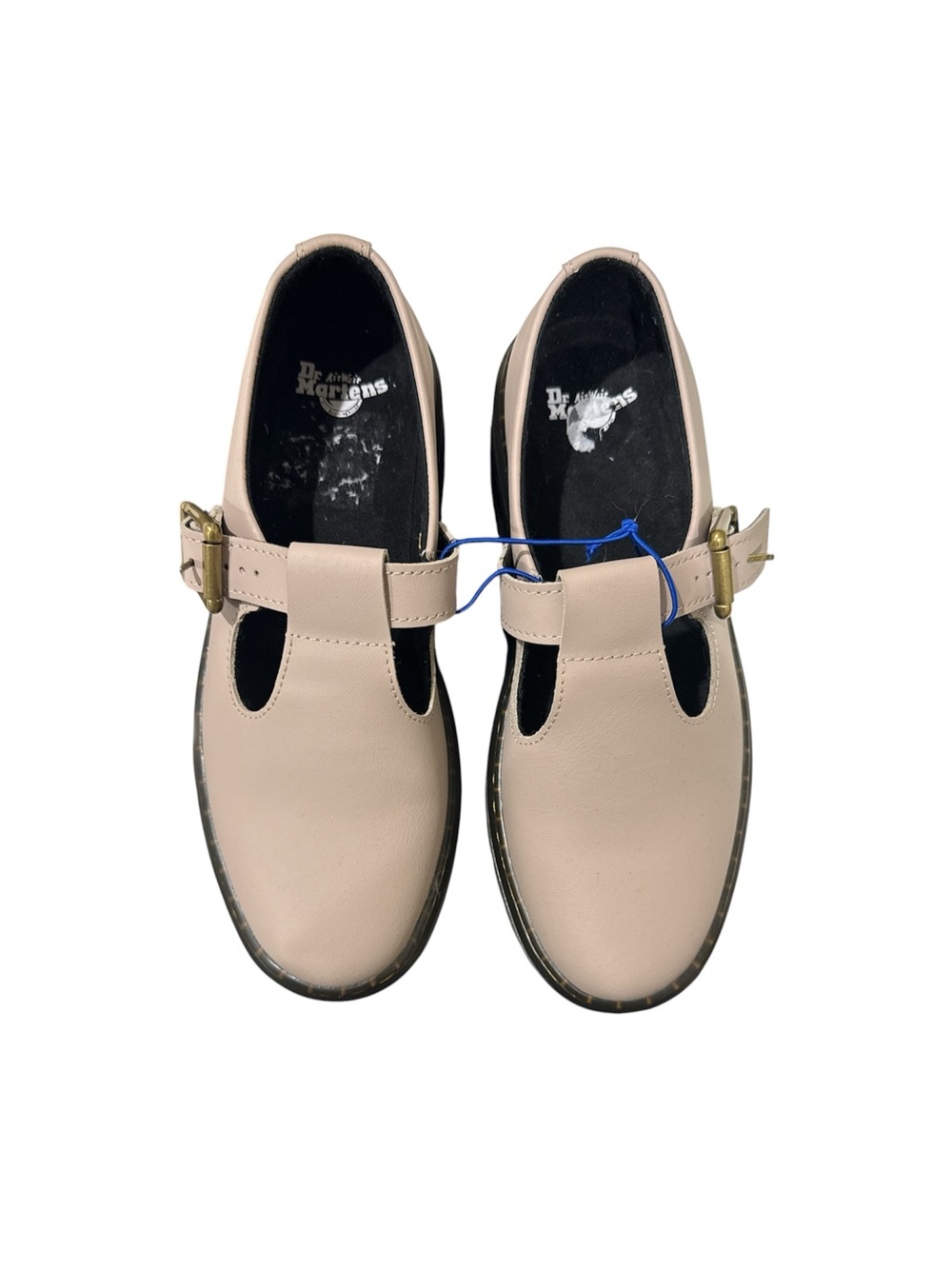 Dr. Martens Zavala Leather Mary Jane Flats Vintage Taupe Beige - Picture 2 of 6